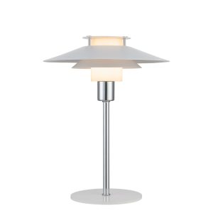 RIVOLI Bordlampe Ø24 hvid/krom